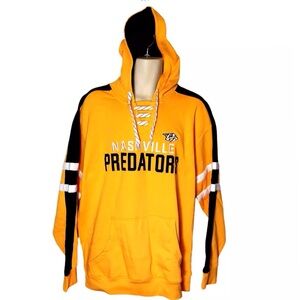 Nashville Predators Hoodie Size Large Sweatshirt Jersey Style Skate Lace Up Neck